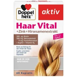 Doppelherz Haar Vital+Zink+Hirseextrakt Kapseln, 60 St