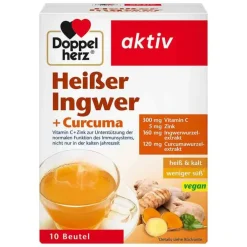 Doppelherz heißer Ingwer + Curcuma Beutel, 10 St
