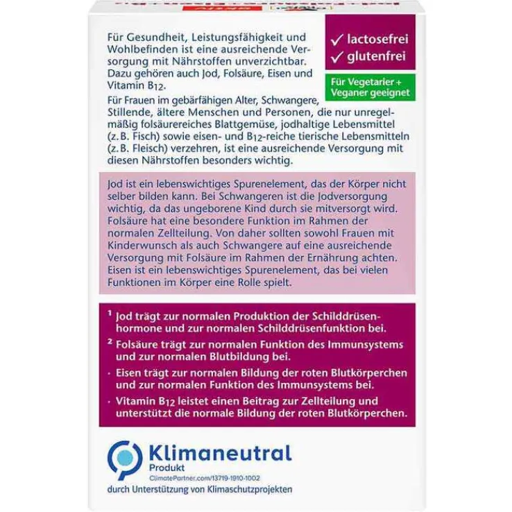 Doppelherz Jod + Folsäure + Eisen + B12 Tabletten, 150 St