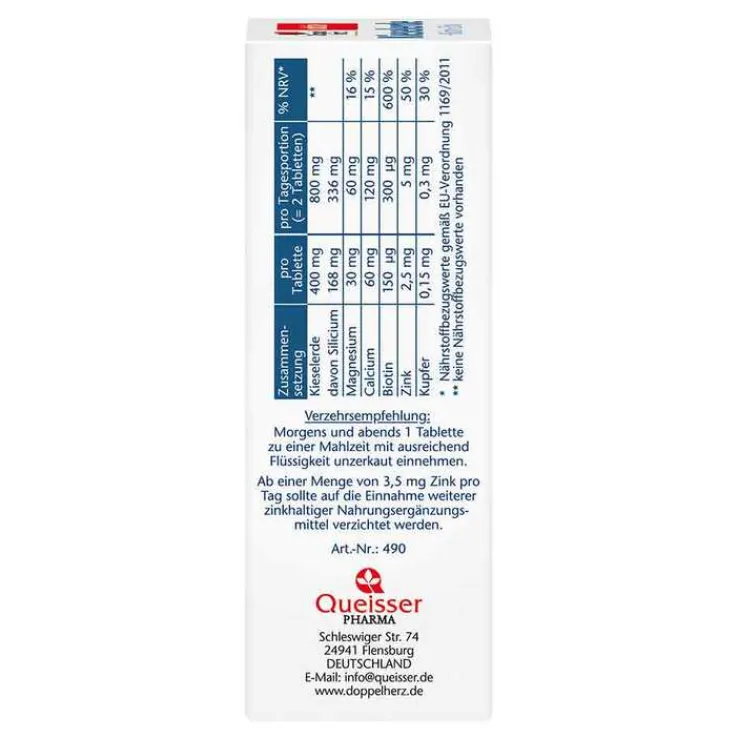 Doppelherz Kieselerde+Biotin+Zink Tabletten, 40 St