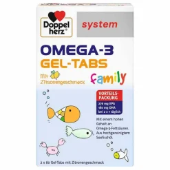 Doppelherz Omega-3 Gel-Tabs family system, 120 St
