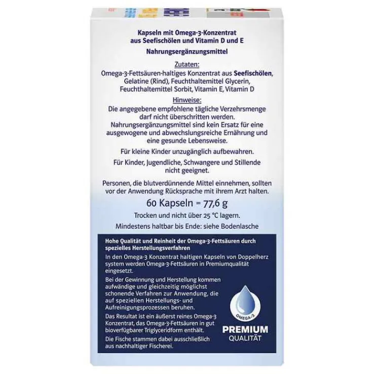 Doppelherz Omega-3 Premium 1500 system Kapseln, 60 St