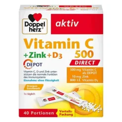 Doppelherz Vitamin C 500 + Zink + D3 Depot Direct Pel., 40 St