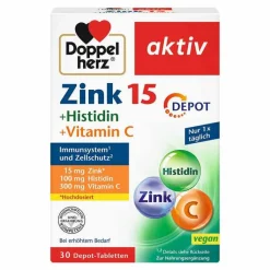 Doppelherz Zink + Histidin + Vitamin C Depot aktiv Tab, 30 St