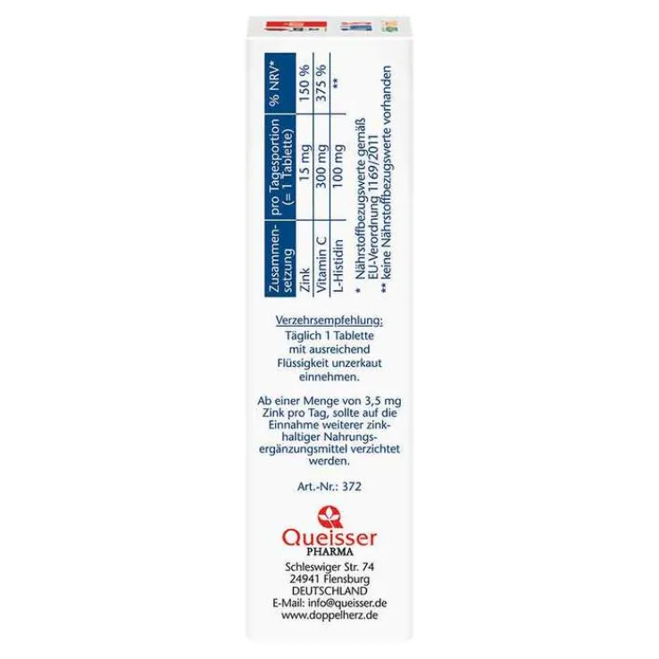 Doppelherz Zink + Histidin + Vitamin C Depot aktiv Tab, 30 St