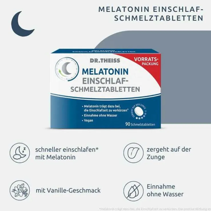 Dr. Theiss Melatonin Einschlaf-Schmelztabletten, 90 St