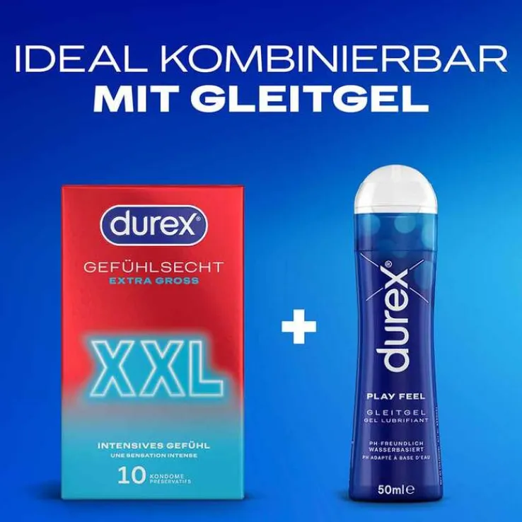 Durex Gefühlsecht XXL Kondome, 10 St