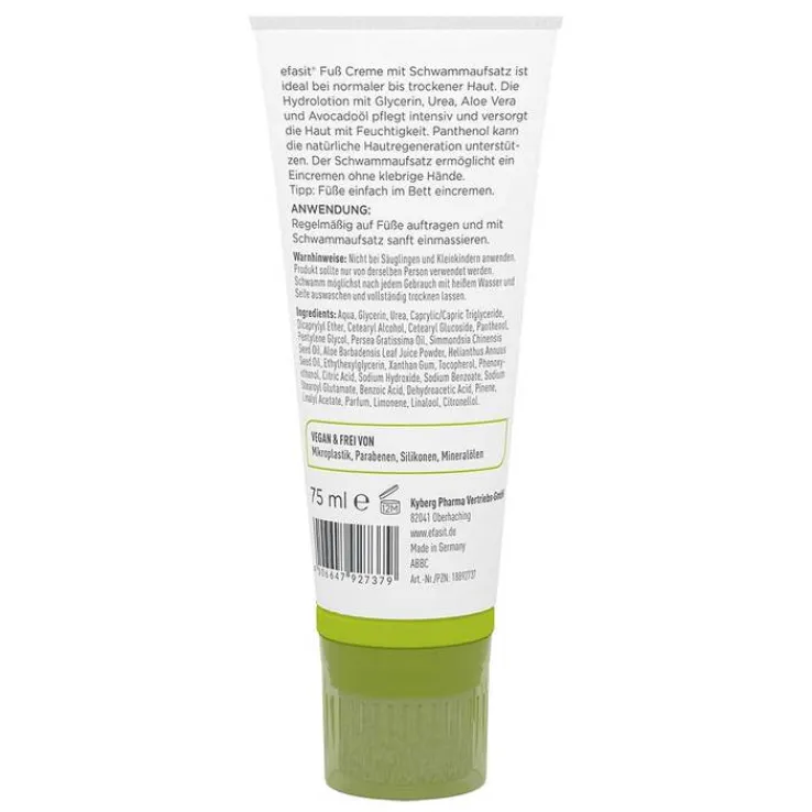 Efasit Fuß Creme mit Schwammaufsatz, 75 ml