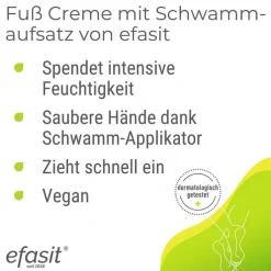 Efasit Fuß Creme mit Schwammaufsatz, 75 ml