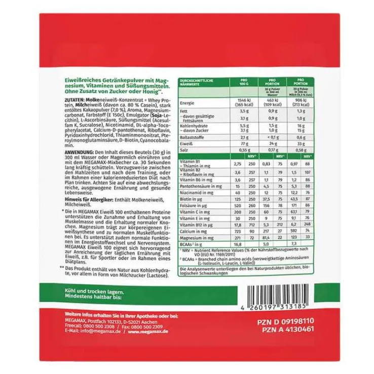 Eiweiss 100 Schoko Megamax Pulver, 30 g