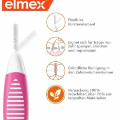 Elmex Interdentalbürsten Iso Größe 0 0,4 mm rosa, 8 St