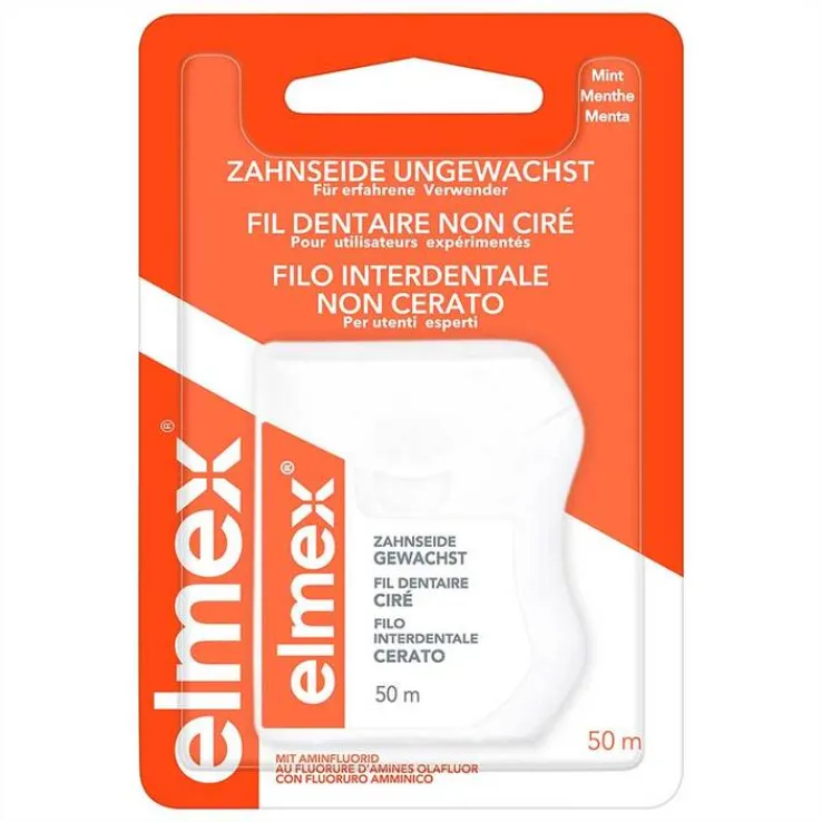 Elmex Zahnseide ungewachst mit Aminfluorid, 50 m