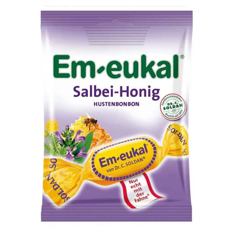 Em-eukal Halsbonbons Salbei-Honig zuckerhaltig, 75 g