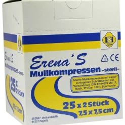 Erena Steril Mullkompresse 7,5x7, 25X2 St