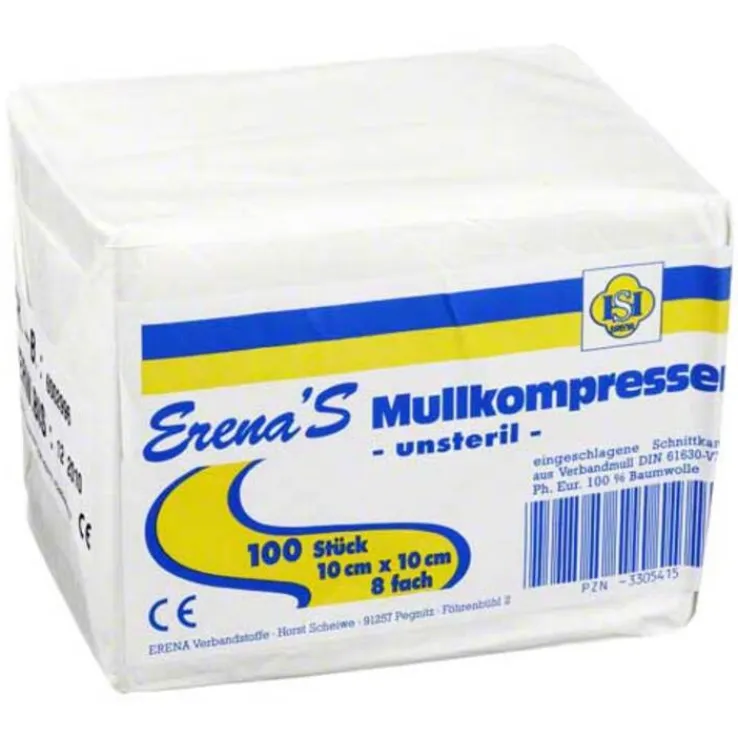 Erena Unsteril Mullkompresse 10x, 100 St