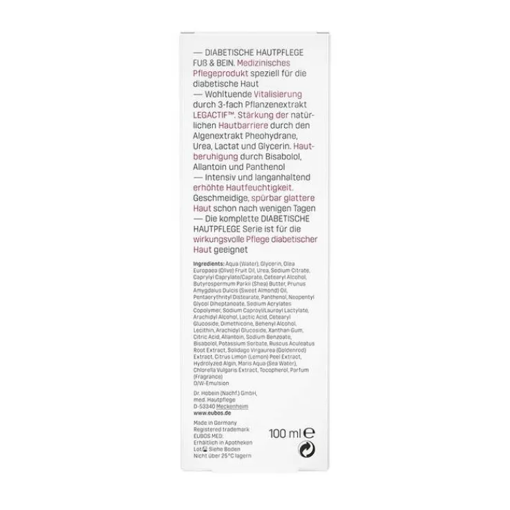 Eubos Diabetes Fuß Bein Creme, 100 ml