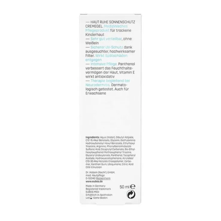 Eubos Kinder Haut Ruhe Sonnenschutzcreme Gel LSF 30 + Uva, 50 ml