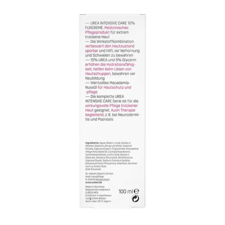 Eubos Trockene Haut Urea 10% Fußcreme, 100 ml