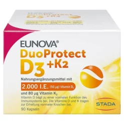 Eunova Duoprotect D3 + K2 2000 I.E. / 80 µg Kapseln, 90 St