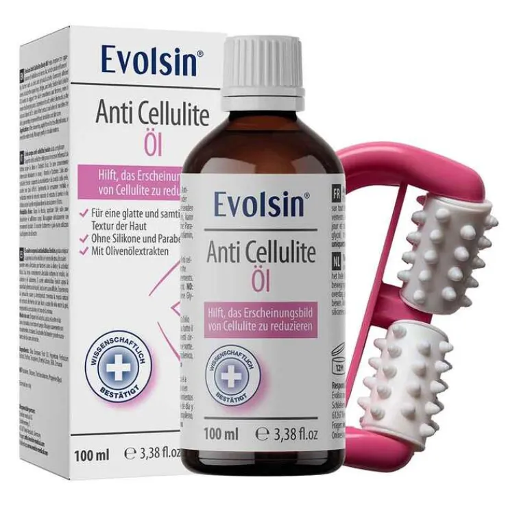 Evolsin Cellulite Öl mit Massageroller, 100 ml