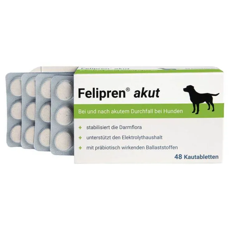 Felipren akut Kautabletten bei und nach Durchfall für Hunde, 48 St
