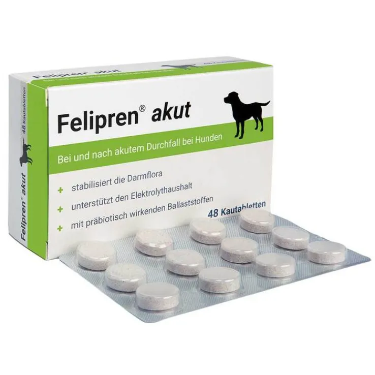 Felipren akut Kautabletten bei und nach Durchfall für Hunde, 48 St
