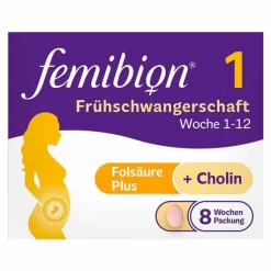 Femibion 1 Frühschwangerschaft Tabletten – 56 Stück in der 8-Wochen-Packung, 56 St
