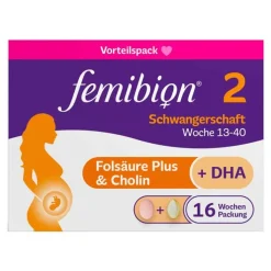 Femibion 2 Schwangerschaft in der 16-Wochen-Packung mit je 112 Tabletten und Kapseln, 2X112 St