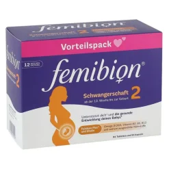 Femibion 2 Schwangerschaft in der 12-Wochen-Packung mit je 84 Tabletten und Kapseln, 2X84 St
