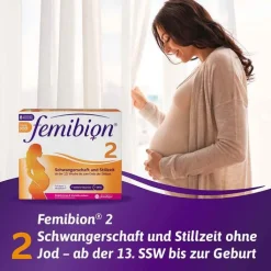 Femibion 2 Schwangerschaft + Stillzeit ohne Jod - 8-Wochen-Packung mit 60 Tabl. u. 60Kapseln, 2X60 St