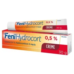FeniHydrocort Creme 0,5 %, Hydrocortison 5 mg/g, wirksam bei Hautentzündungen, 30 g
