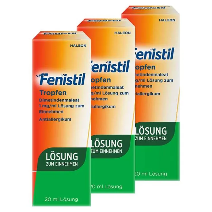 Fenistil Tropfen, Dimetindenmaleat 1 mg/ ml zum Einnehmen, Antiallergikum, 3X20 ml