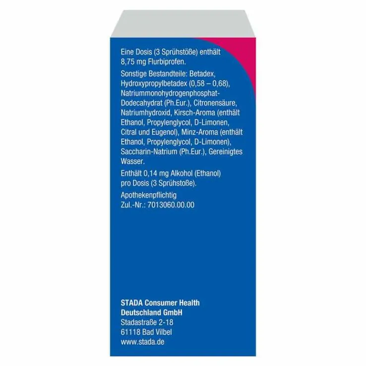 Flurbiprofen STADA 8,75 mg / Dosis Spray Anw.Mundhö., 15 ml