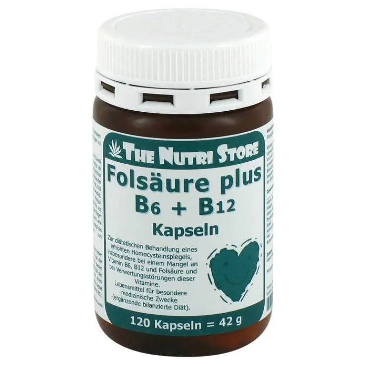 Folsäure + B 12 + B 6 Kapseln, 120 St