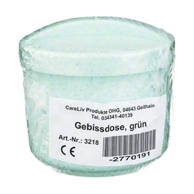 Gebissdose grün mit Einsatz und Deckel, 1 St