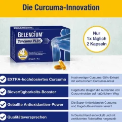 Gelencium Curcuma Plus hochdosiert mit Vitamin C Kapseln, 60 St