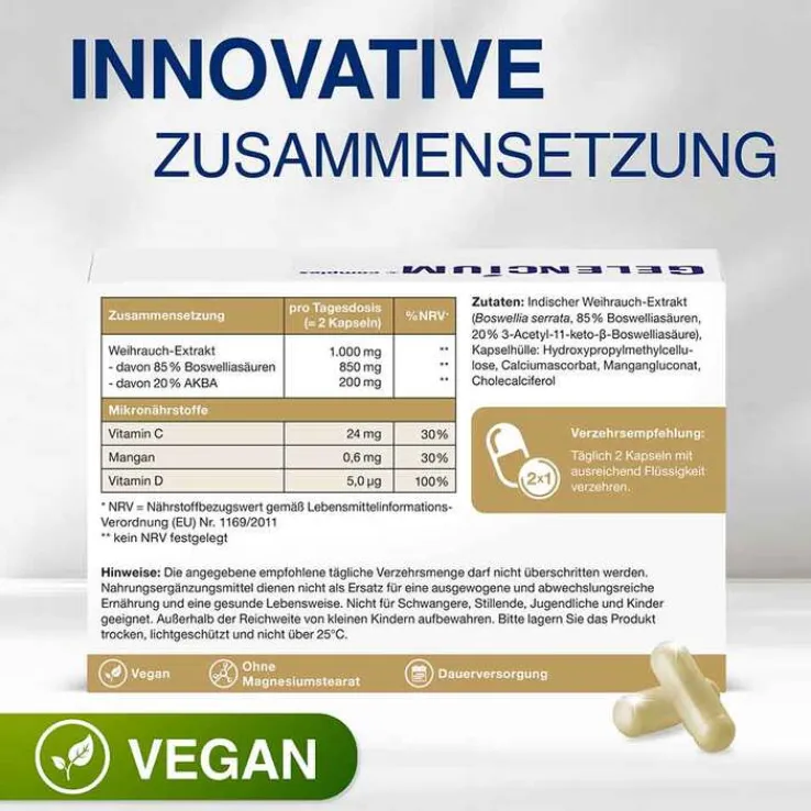 Gelencium Weihrauch Plus hochdosiert mit Vitamin C Kapseln , 60 St