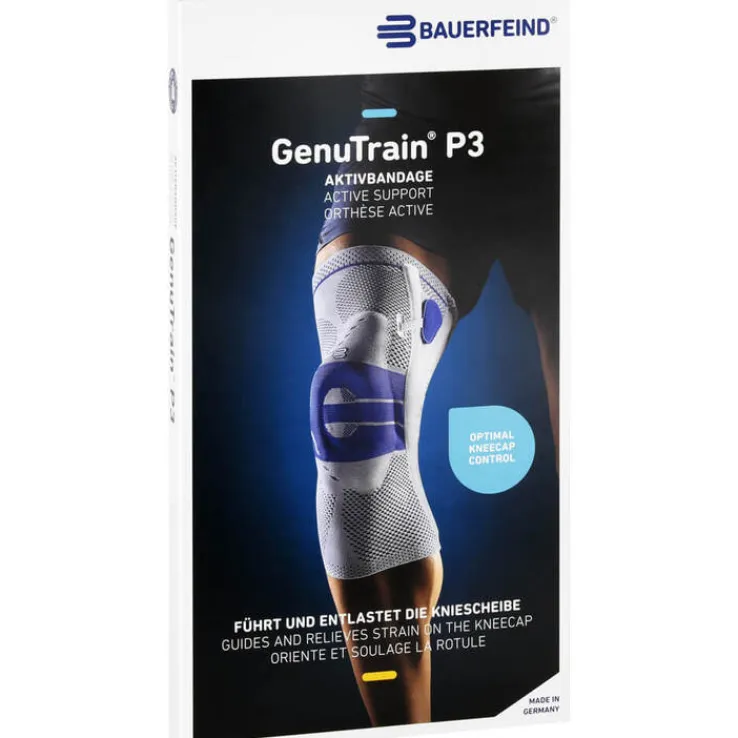 Genutrain Kniebandage P3 rechts Größe 4 schwarz, 1 St