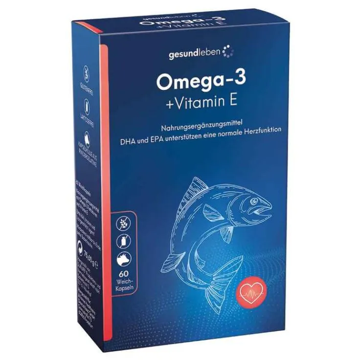 Gesund Leben Omega-3 1.000 mg Kapseln + Vitamin E, 60 St
