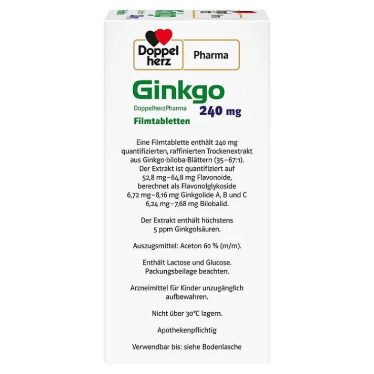 Ginkgo DoppelherzPharma 240 mg Filmtabletten, 120 St