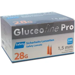 Gluceofine® Pro Safety Sicherheits-Lanzetten 28 G 1,5 mm, 100 St