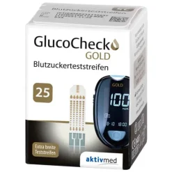 Gluco Check Gold Blutzuckerteststreifen, 25 St