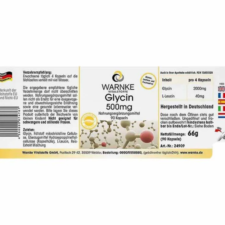 Glycin 500 mg Kapseln, 90 St