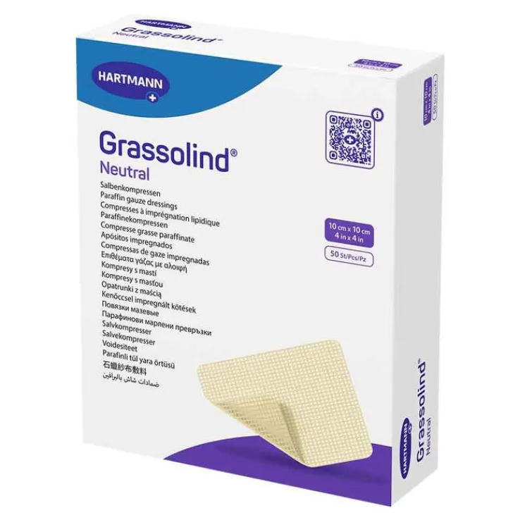 Grassolind Salbenkompressen 10x10 cm steril, 50 St