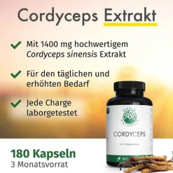 Green Naturals Cordyceps sinensis Kapseln, 180 St