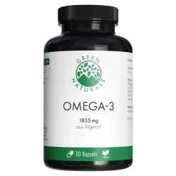 Green Naturals Omega-3 Kapseln 1835 mg vegan + DHA, 80 St