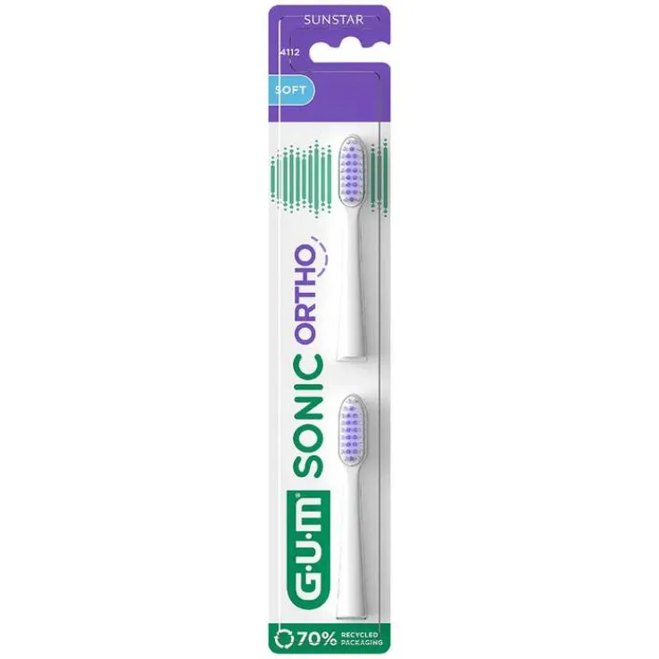 GUM Sonic Ortho Ersatzbürstenköpfe, 2 St