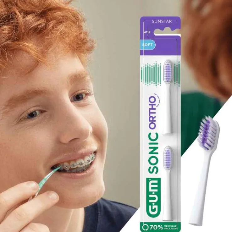 GUM Sonic Ortho Ersatzbürstenköpfe, 2 St