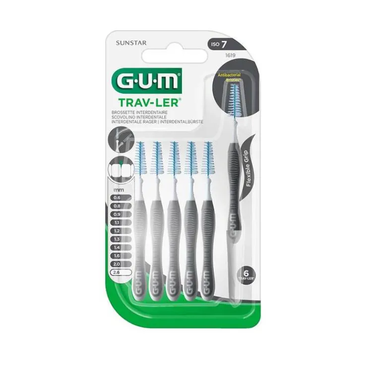 GUM Trav-Ler 2,6mm dunkelgrau Interdentalbür., 6 St