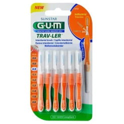 GUM Trav-Ler 0,9mm Kerze orange Intendent. + 6Kappen, 6 St